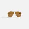 Flash Sale Gucci 002 Sunglasses Gold / Havana / Brown