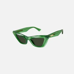 Flash Sale Bottega Veneta Acetate Cat Eye Frame Transparent Green