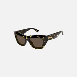 Online Bottega Veneta Acetate Frame Shiny Havana Tortoise