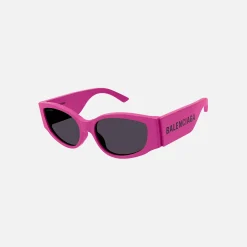 Cheap Balenciaga Acetate Max Frame Shiny Fuchsia / Grey Lens