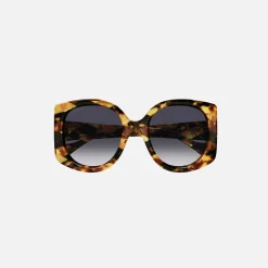 Cheap Gucci Acetate Round Frame Shiny Pique Havana