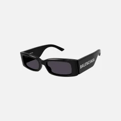 Cheap Balenciaga Acetate Square Frame Shiny Solid Black