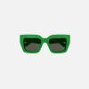 Shop Bottega Veneta Acetate Square Frame Green
