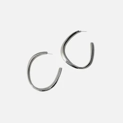 Fashion Faris Aero Large Hoop Earrings Silver