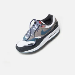 New Nike Air Max 1 Prm White / State Blue / Black / Soft Grey