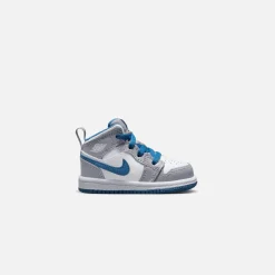 New Jordan Airtoddler 1 Mid Cement Grey / White / True Blue