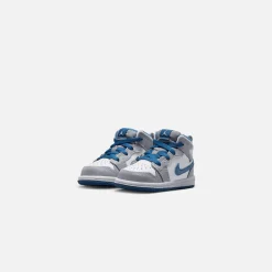 New Jordan Airtoddler 1 Mid Cement Grey / White / True Blue