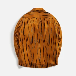 Fashion Bally Animal-Print Velvet Shirt Desert / Black