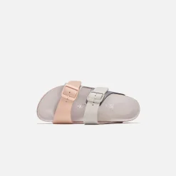 Sale Birkenstock Arizona Split Hex Nubuck Leather Mineral / Light Rose