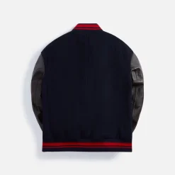 Outlet Wales Bonner Ascend Varsity Jacket Navy / Brown