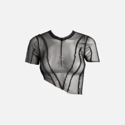 Online Sami Miro Vintage Asymmetric Short Sleeve Tee Black