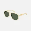 Flash Sale Gucci Aviator Acetate Sunglasses Green Lens / Ivory