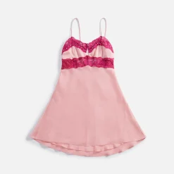 Best Sale Danielle Guizio Babydoll Slip Dress Baby Pink Magenta