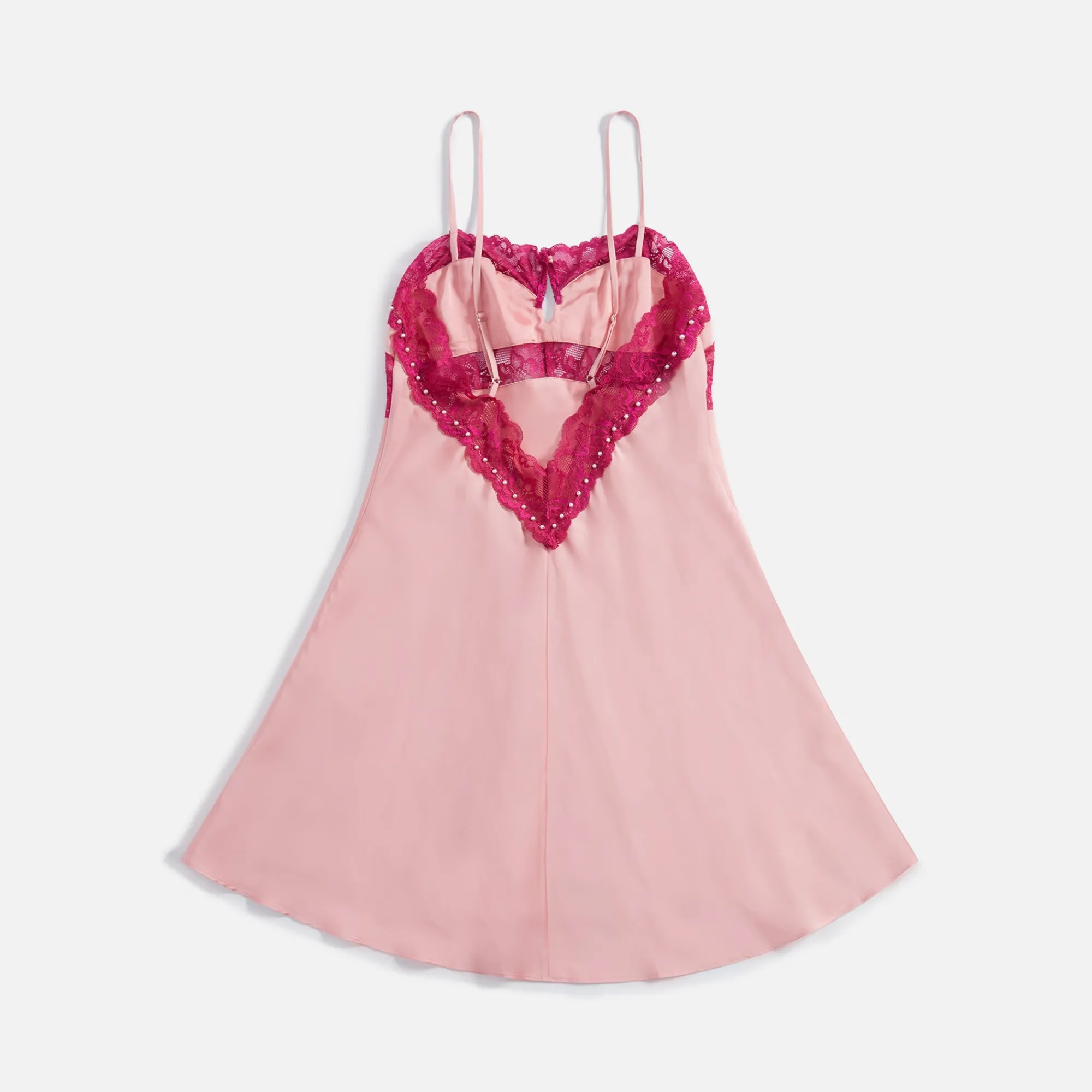 Best Sale Danielle Guizio Babydoll Slip Dress Baby Pink Magenta