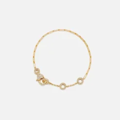 Cheap Yvonne Leon Baguette Riviere Bracelet In 18K Yellow Gold