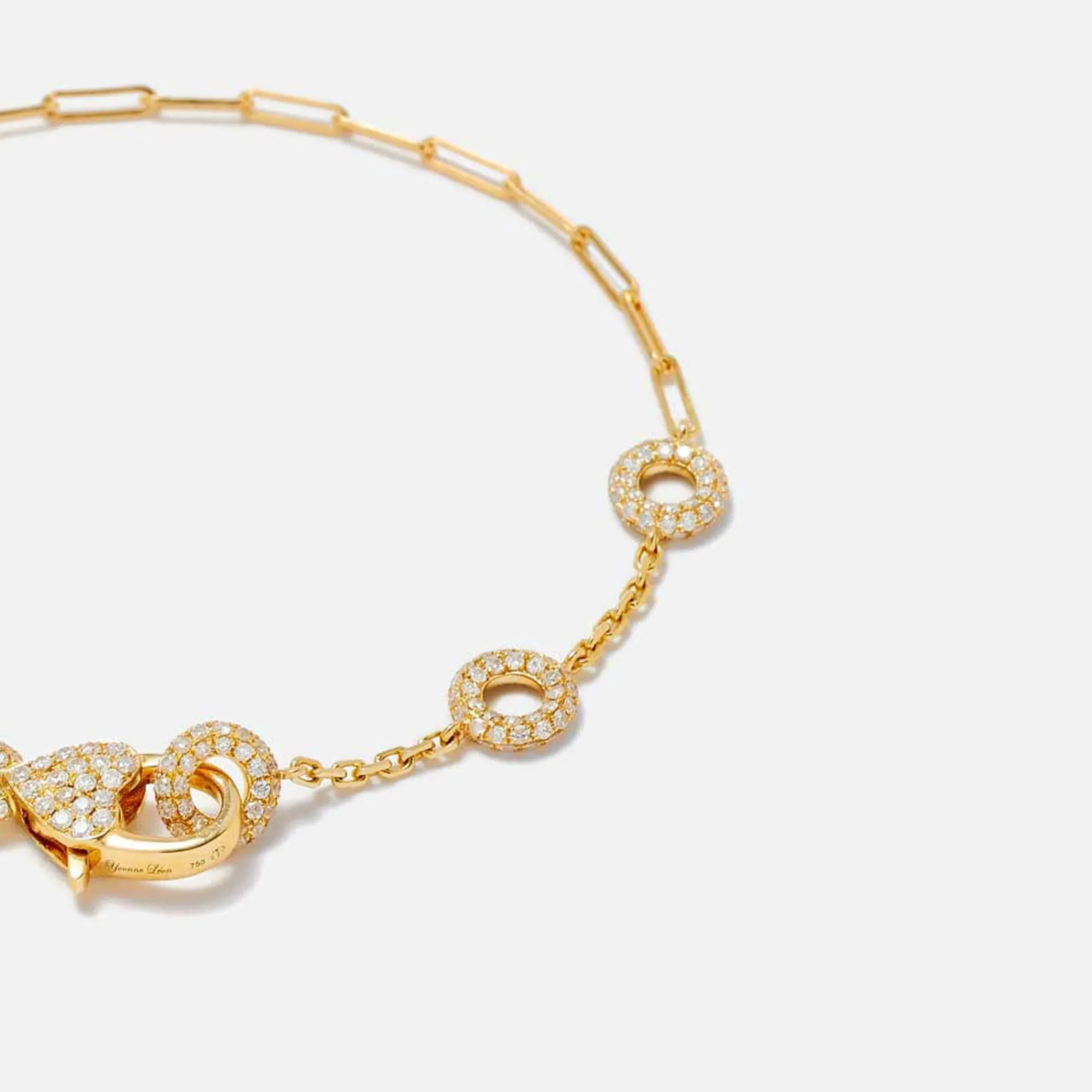Cheap Yvonne Leon Baguette Riviere Bracelet In 18K Yellow Gold