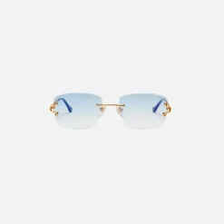 Hot Vintage Frames Bal Harbour Drill Mount 24Kt Gold Blue Gradient