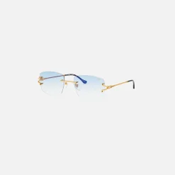 Hot Vintage Frames Bal Harbour Drill Mount 24Kt Gold Blue Gradient