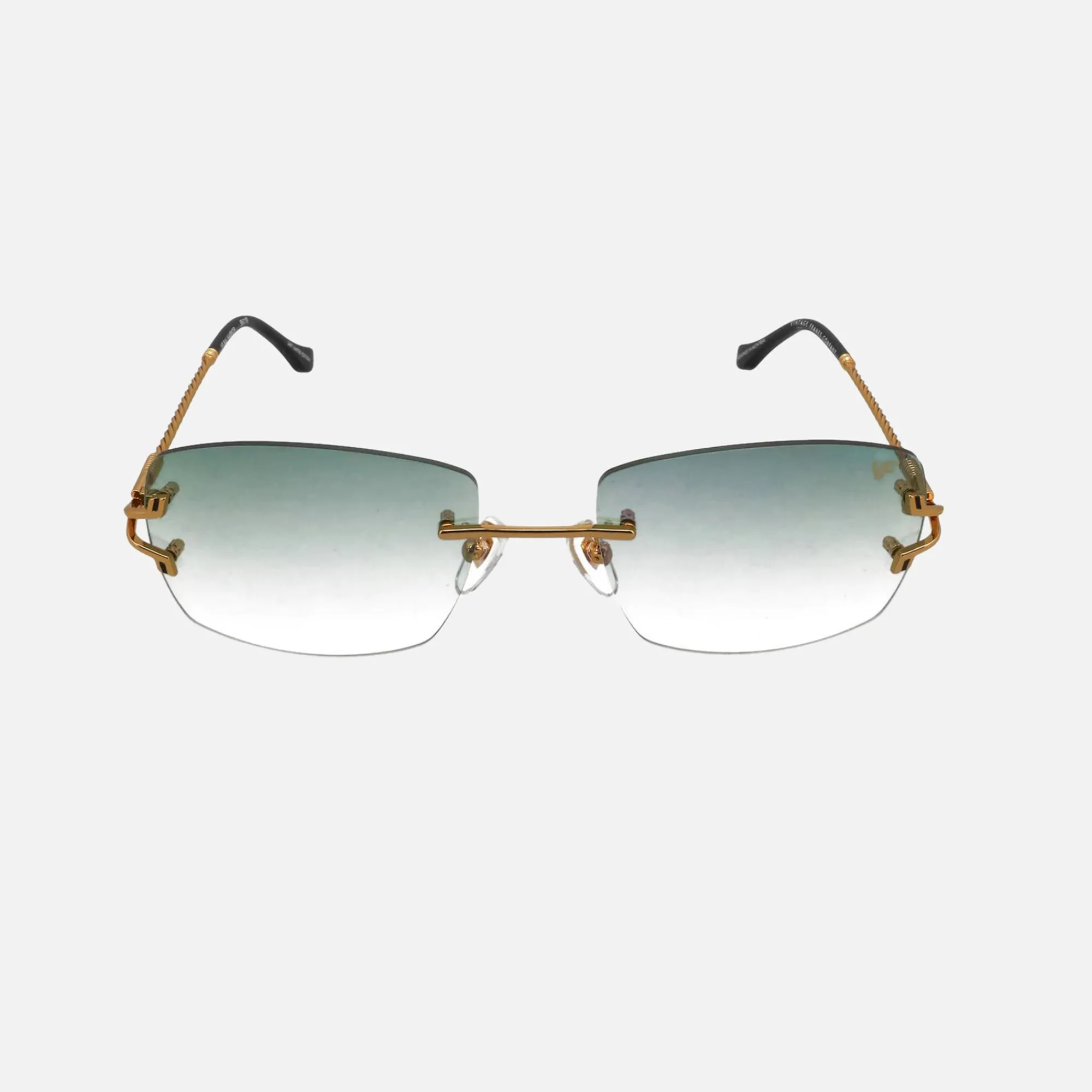 Best Vintage Frames Bal Harbour Drill Mount 24Kt Yellow Gold Powder Green / Flash Purple