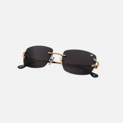 New Vintage Frames Bal Harbour Drill Mount Sunglasses Gold Black