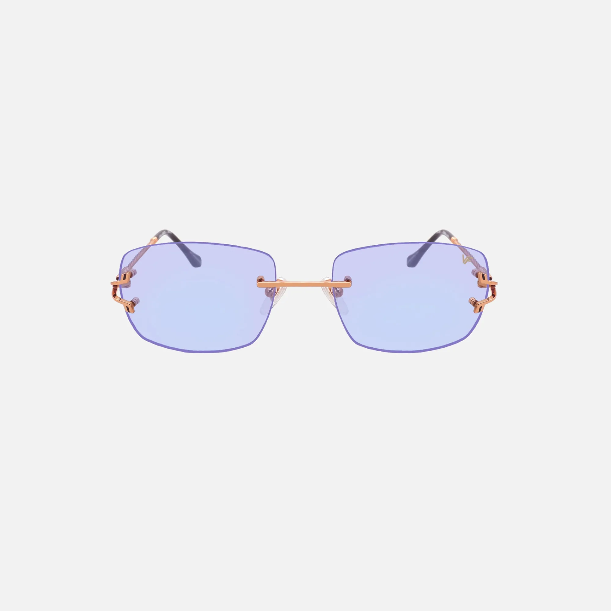 Flash Sale Vintage Frames Bal Harbour 24Kt Sunglasses Rose Gold Powder Green Flash Purple