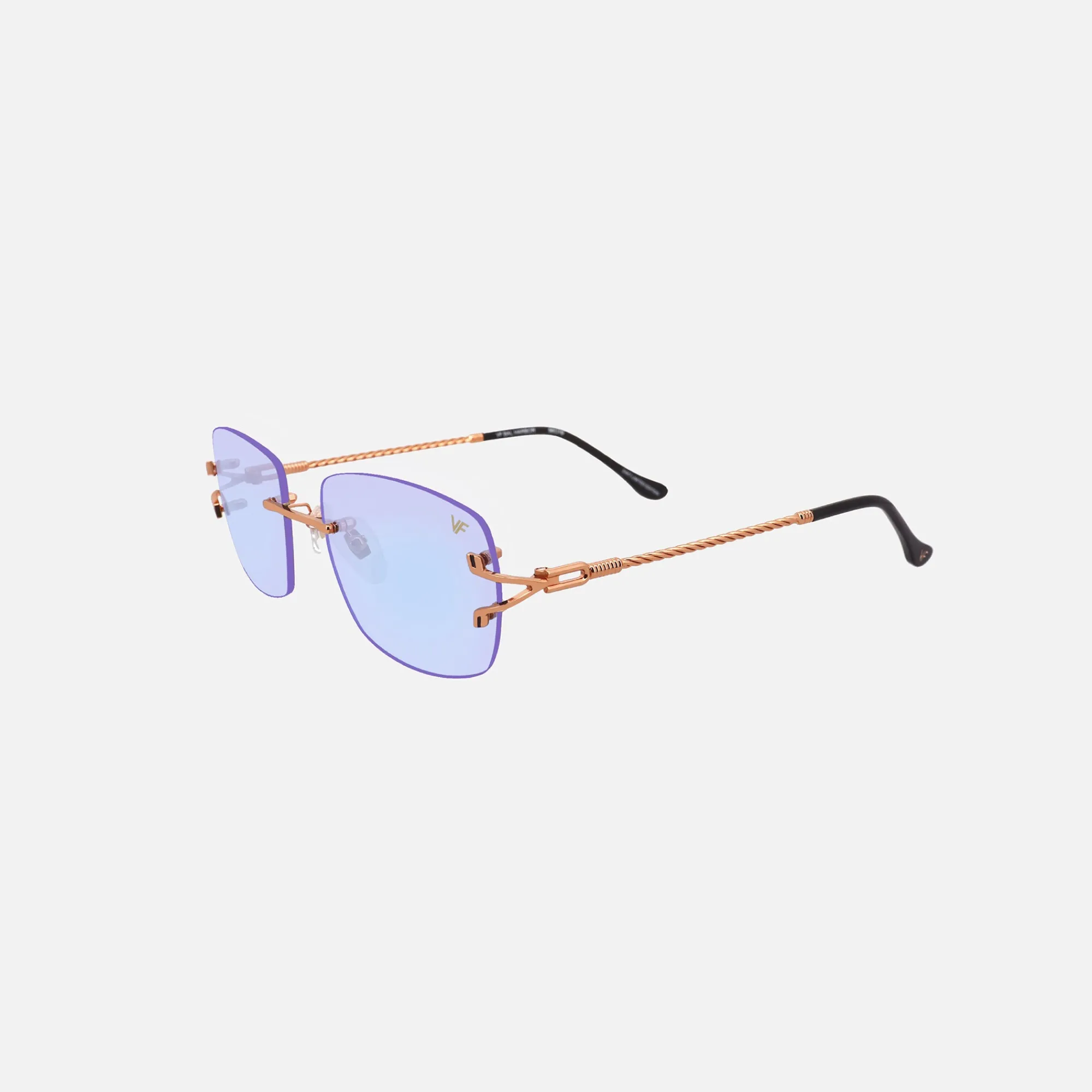 Flash Sale Vintage Frames Bal Harbour 24Kt Sunglasses Rose Gold Powder Green Flash Purple