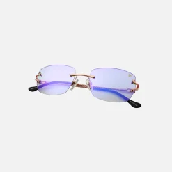 Flash Sale Vintage Frames Bal Harbour 24Kt Sunglasses Rose Gold Powder Green Flash Purple