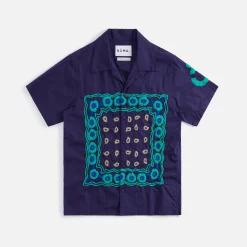 Best Noma Bandana Hand Embroidery Shirt Navy
