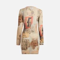 Fashion MISBHV Basquiat Edition Big Shoes Mini Dress Beige