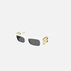 New Balenciaga Bb Logo Hinge Rectangular Frame White
