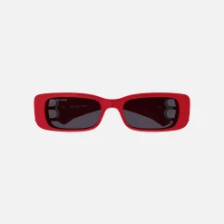 Clearance Balenciaga Bb Logo Hinge Square Frame Red / Grey