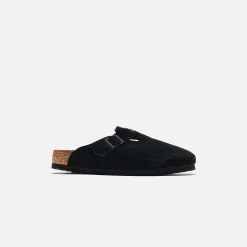 Cheap Birkenstock Boston Soft Footbed Black Suede
