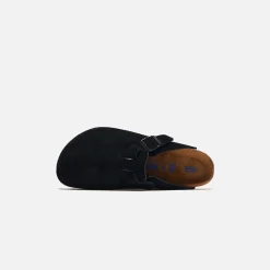 Cheap Birkenstock Boston Soft Footbed Black Suede