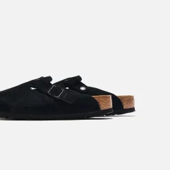 Cheap Birkenstock Boston Soft Footbed Black Suede