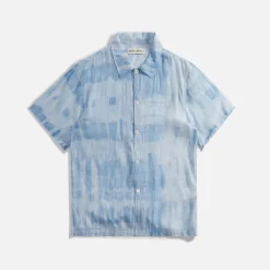 Outlet Our Legacy Box Shirt Blue Brush Stroke Print