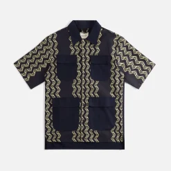 Clearance Nicholas Daley Calypso Aloha Shirt Indigo / Ecru