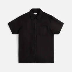 New Engineered Garments Camp Shirt Black Handkerchief Linen