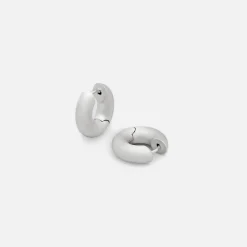 Sale Tom Wood Chunky Hoops Satin Small Silver