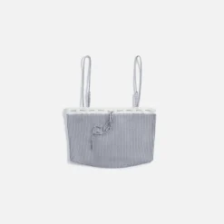 Online Danielle Guizio Cielo Ribbed Knit Top Heather Grey