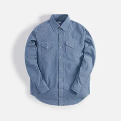 Shop Engineered Garments Combo Western Shirt Light Cotton Chambray