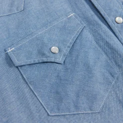 Shop Engineered Garments Combo Western Shirt Light Cotton Chambray