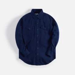 Sale Engineered Garments Combo Western Shirt Navy Cotton Voile
