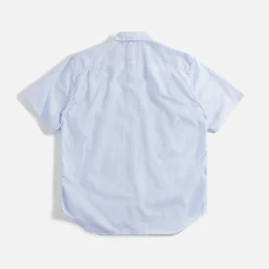 Online CDG Homme Comme Des Garcons Homme Cotton Stripe Check Mix Garment Washed Shirt Blue