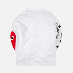 Discount CDG Pocket Comme Des Garcons Play Long Sleeve Tee White