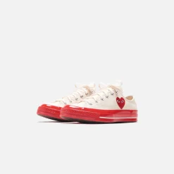 Online CDG Pocket Converse X Comme Des Garcons Cdg Play Red Sole Low Top Off White