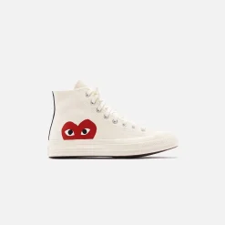 Shop CDG Pocket Converse X Comme Des Garcons Cdg Play Chuck Taylor High Beige