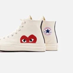 Shop CDG Pocket Converse X Comme Des Garcons Cdg Play Chuck Taylor High Beige