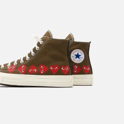 Best CDG Pocket Converse X Comme Des Garcons Cdg Play Chuck Taylor High Khaki / Multi Heart