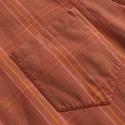 Best Sale Margiela Cotton Check Padded Shirt Brick Red
