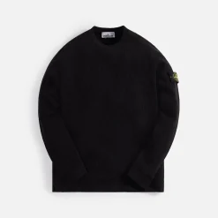 Sale Stone Island Cotton Nylon Ribbed Fleece Sweatshirt Black
